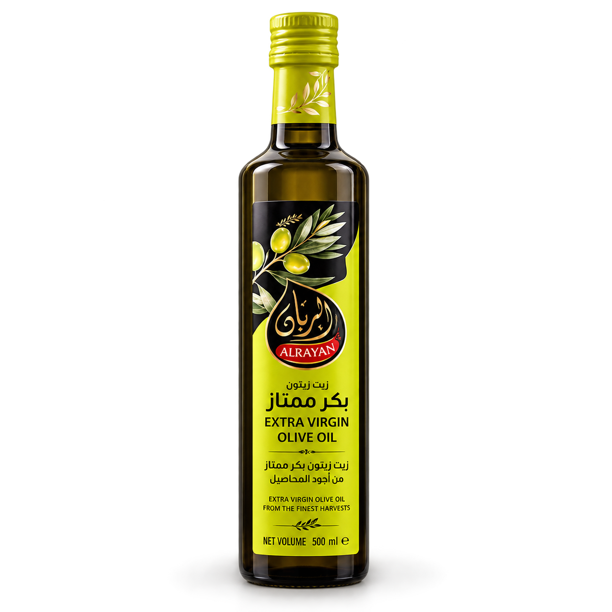 Al Rayan Tunisian Extra Virgin Olive Oil, Cold Extracted, 500ml Glass Bottle